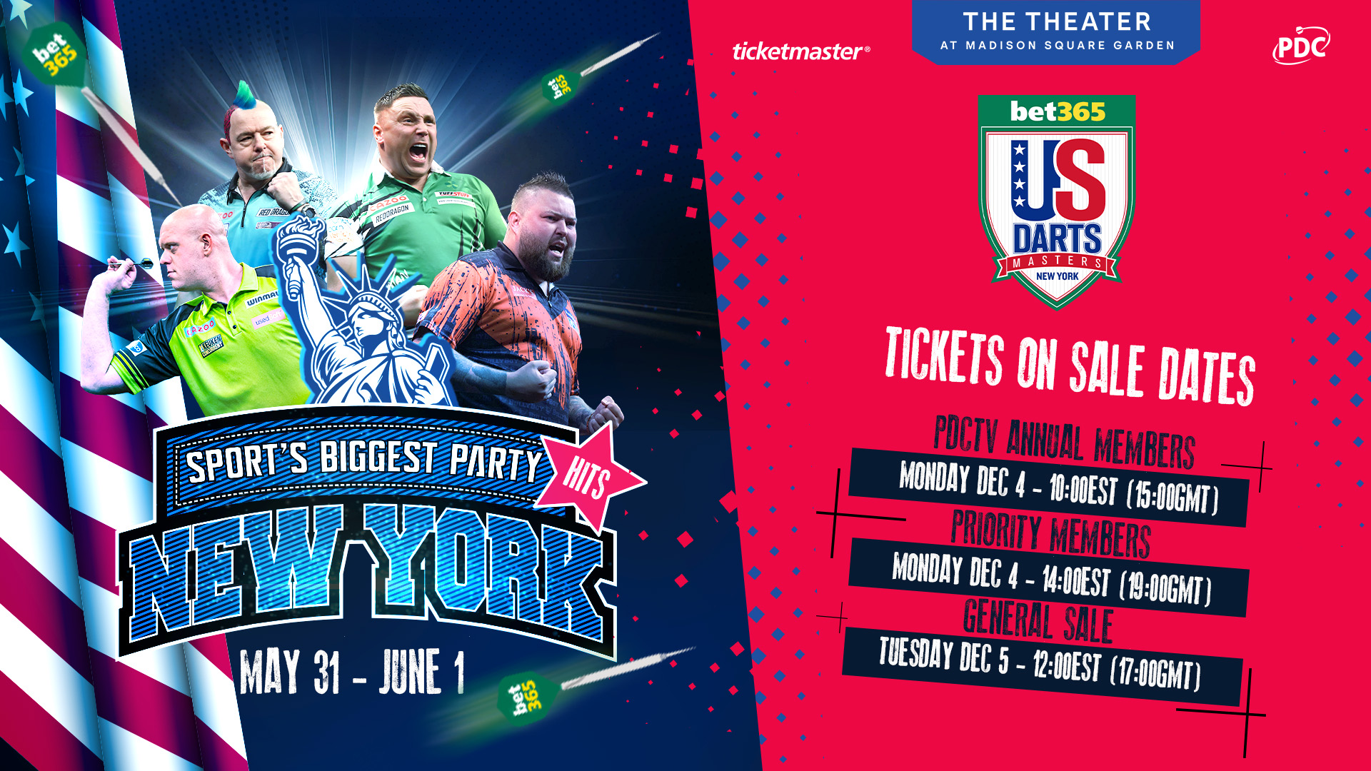 2025 bet365 US Darts Masters dates & ticket information confirmed PDC